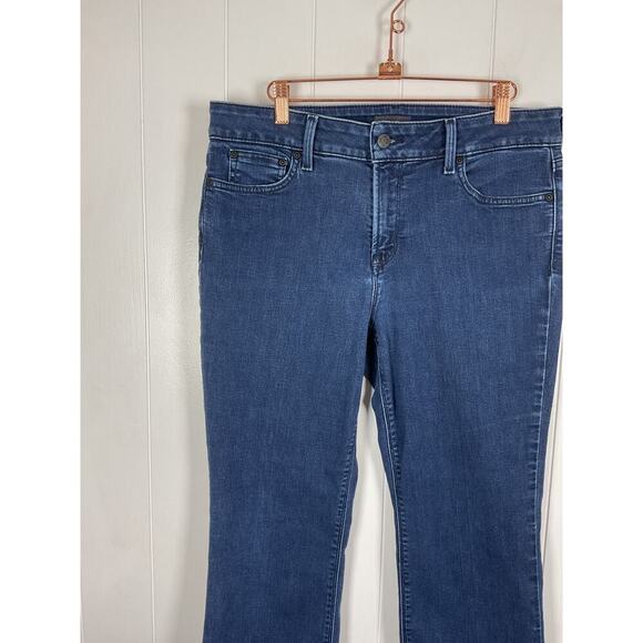 NYDJ Womens Barbara Boot Cut Mid Rise Dark Wash 5 Pocket Jeans Size 12 - Picture 3 of 8